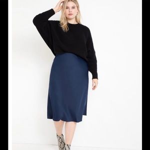 Satin midi skirt